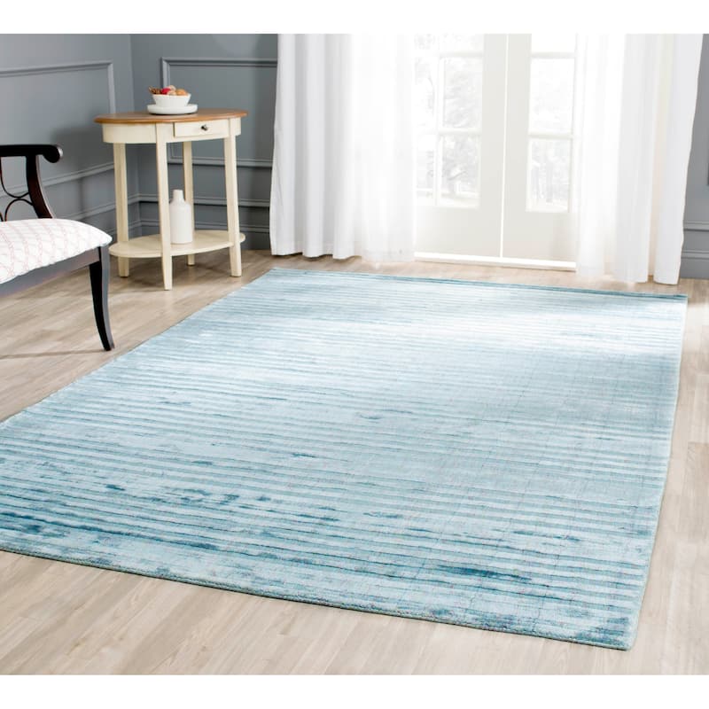 SAFAVIEH Handmade Mirage Jela Modern Abstract Viscose Rug - 8' x 10' - Blue