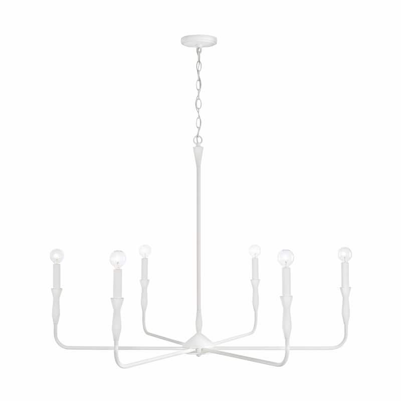 Paloma 6-light Hanging Chandelier - 30.5"H x 41"W - Textured White