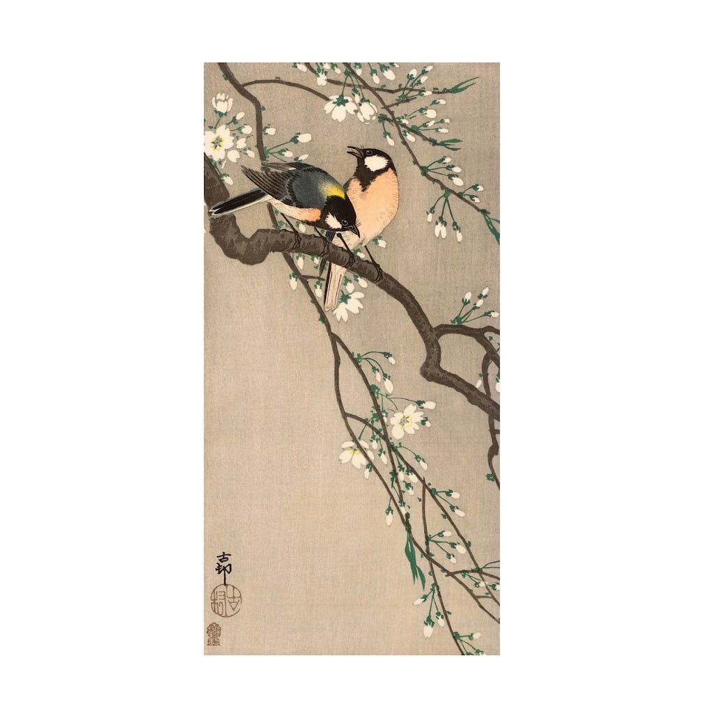 Ohara Koson 'Songbirds On Cherry Branch 1900 To 1910' Canvas Art