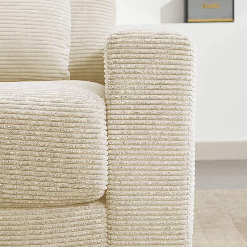 Corduroy Widened Single Sofa Chair, A Extra Lumbar Pillow