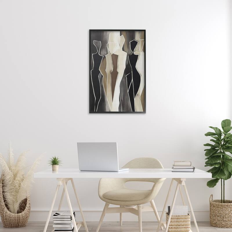 Stupell Earthy People Silhouettes Framed Giclee Art Design By LSR Creative Studio