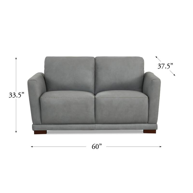 Hydeline Mary Top Grain Leather Sofa and Loveseat Set with Memory Foam and Springs