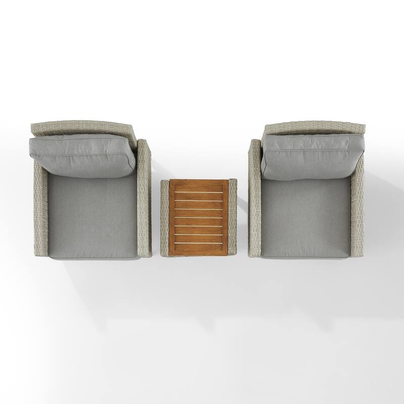 Crosley Capella 3Pc Outdoor Wicker Chair Set
