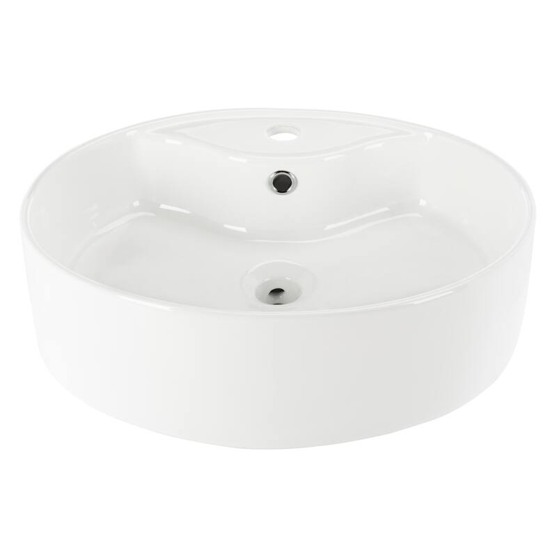SAFAVIEH Solea Delle Porcelain Ceramic Vitreous Oval 20 Inch White Bathroom Vessel Sink - 20.1" x 16.7" x 5.9" - 20Wx17Dx6H