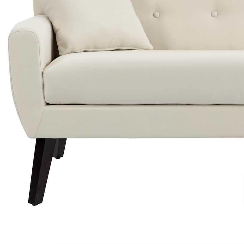 Modern Upholstered Faux Leather Tufted Armchair Linen Accent Chairs