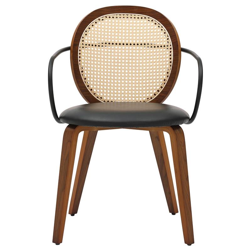 Modern Farmhouse Bentwood & Faux Rattan Dining Chair, Set of 2