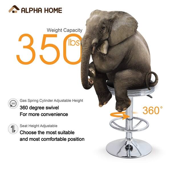Alpha Home Swivel Bar Stool Counter Height Round Pu Leather With Chrome Footrest 1 Pc Overstock 30242535