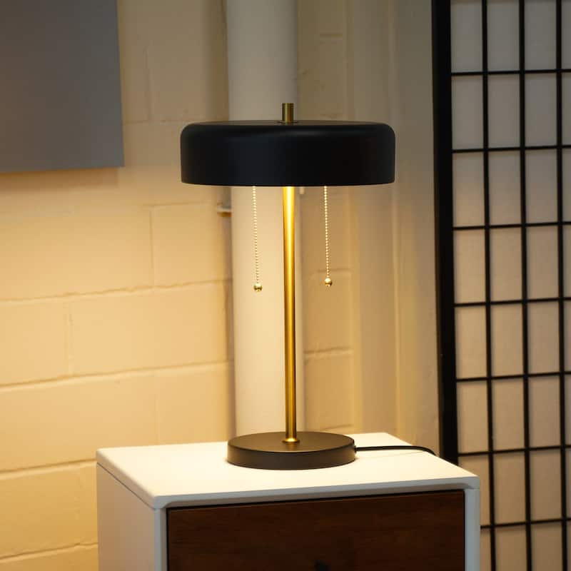 Bedroom Table Lamp Creative Romantic Warm Study Room Desk Bedside Lamp, Table Lamp with Black Outer and White Inner 110~120V - Black