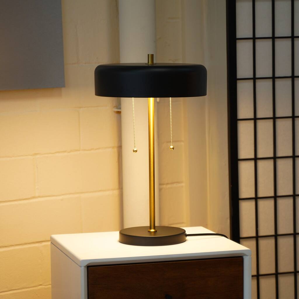 Bedroom Table Lamp Creative Romantic Warm Study Room Desk Bedside Lamp, Table Lamp with Black Outer and White Inner 110~120V