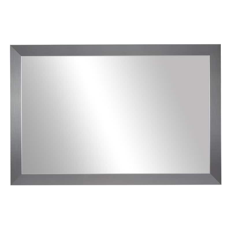 Frame My Mirror Satin Nickel Framed Vanity Mirror, Meade Design