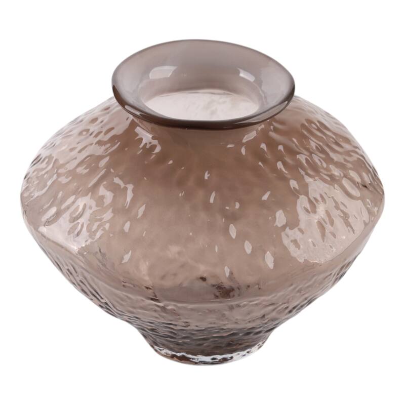 Glass Decorative Vase Contemporary Textured Flower for Home Decor