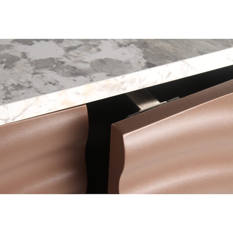 Unique 3 D wave texture sideboard