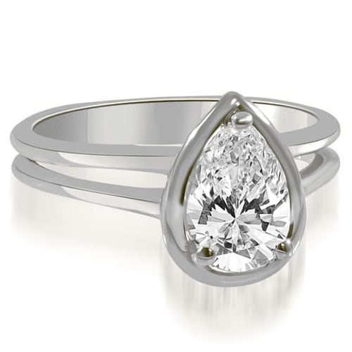 1 00 Cttw 14k White Gold Split Shank Pear Cut Halo Diamond 14k White Gold Split Shank Pear Cut Halo Diamond Engagement Ring