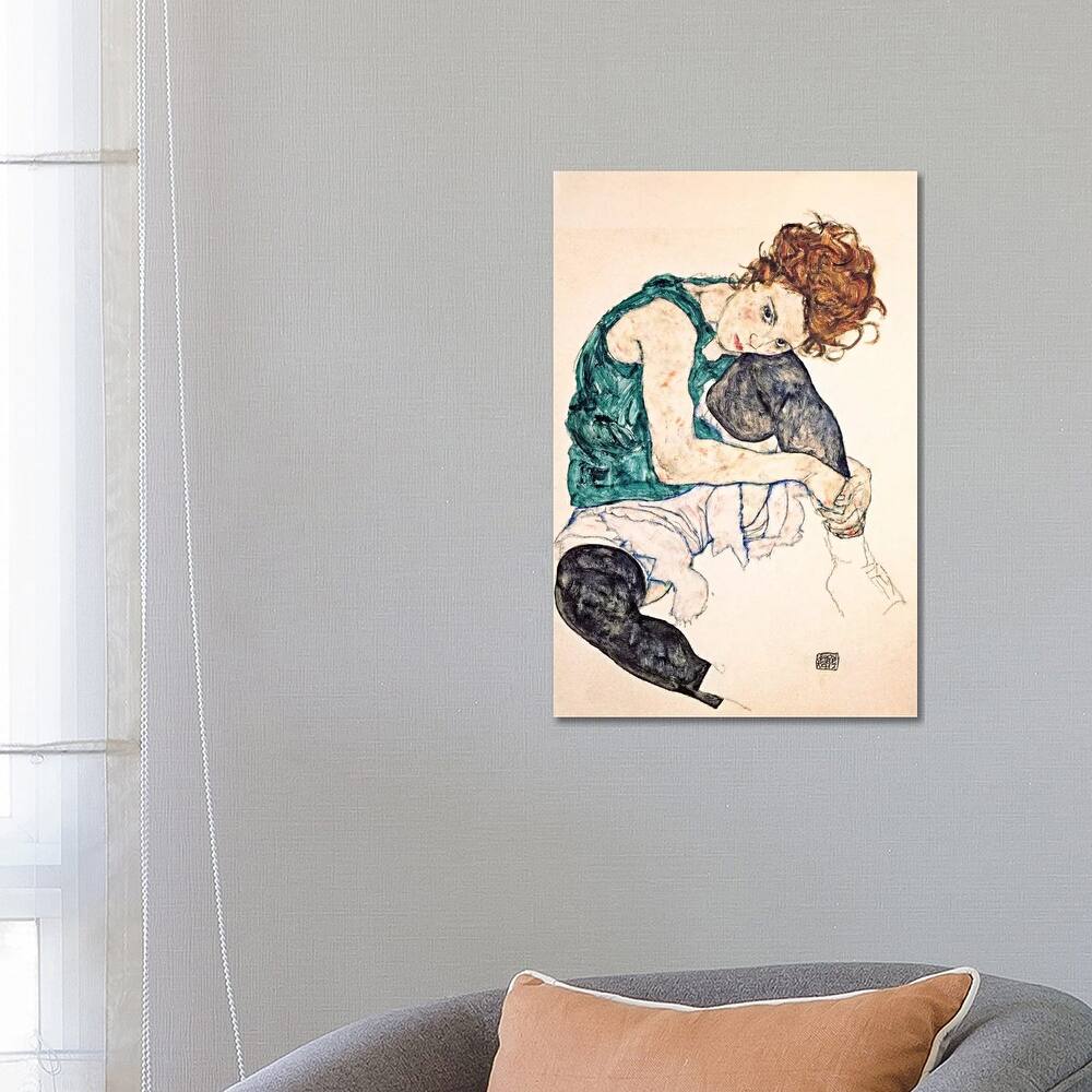 iCanvas "Seated Woman With Bent Knee II" by Egon Schiele Canvas Print
