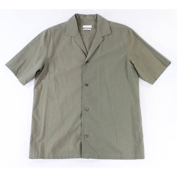 Shop Deveaux Mens Olive Green Size Medium M Button Down Collared Shirt On Sale Overstock 28627744