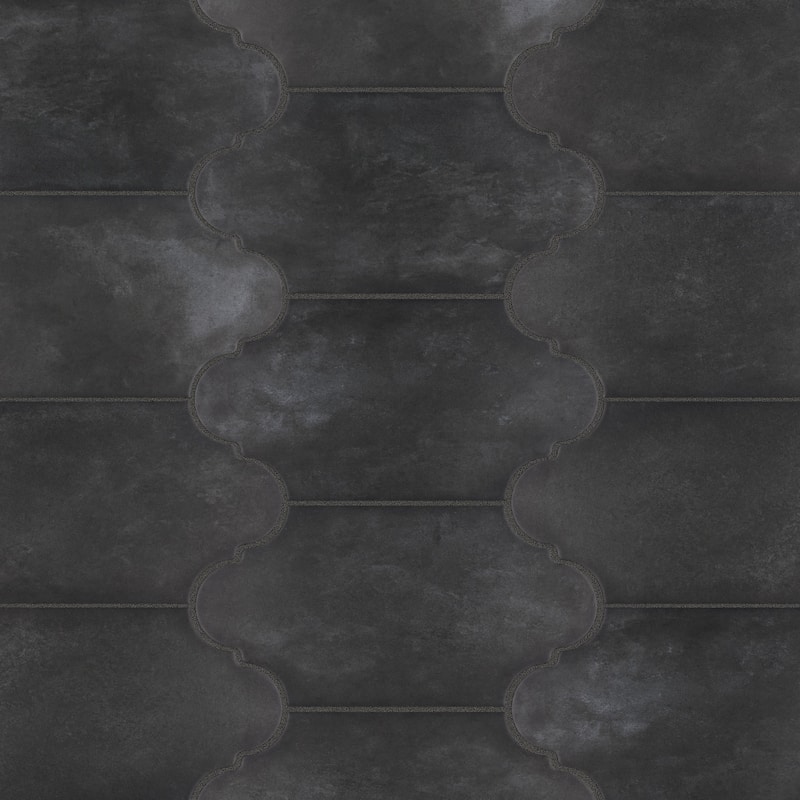 Merola Tile Alhama Provenzal Black 6-1/4" x 12-3/4" Porcelain Floor and Wall Tile