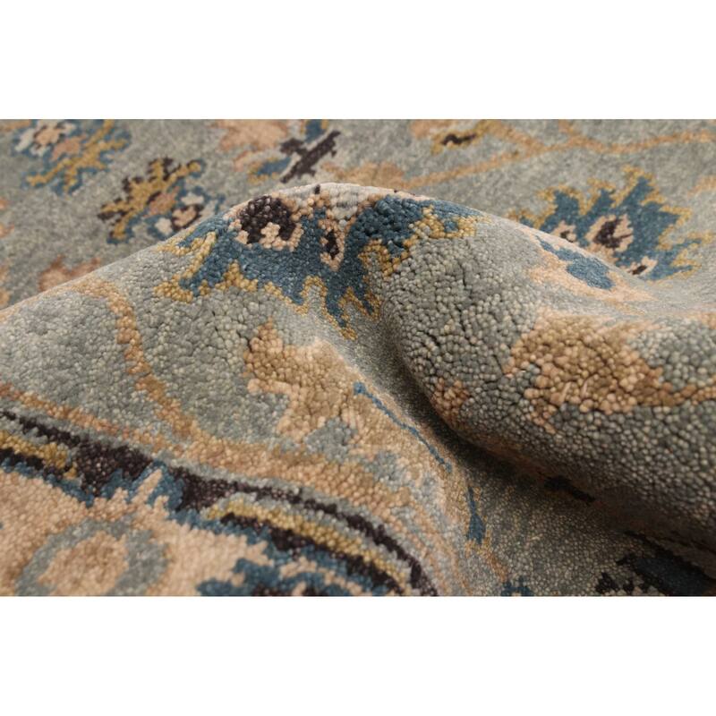 ECARPETGALLERY Hand-knotted Finest Agra Jaipur Teal Wool Rug - 2'5 x 7'11