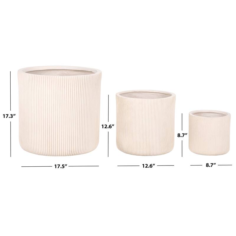SAFAVIEH Outdoor Living Carolina Planter Pot (Set of 3) - 18"W x 18"D x 18"H