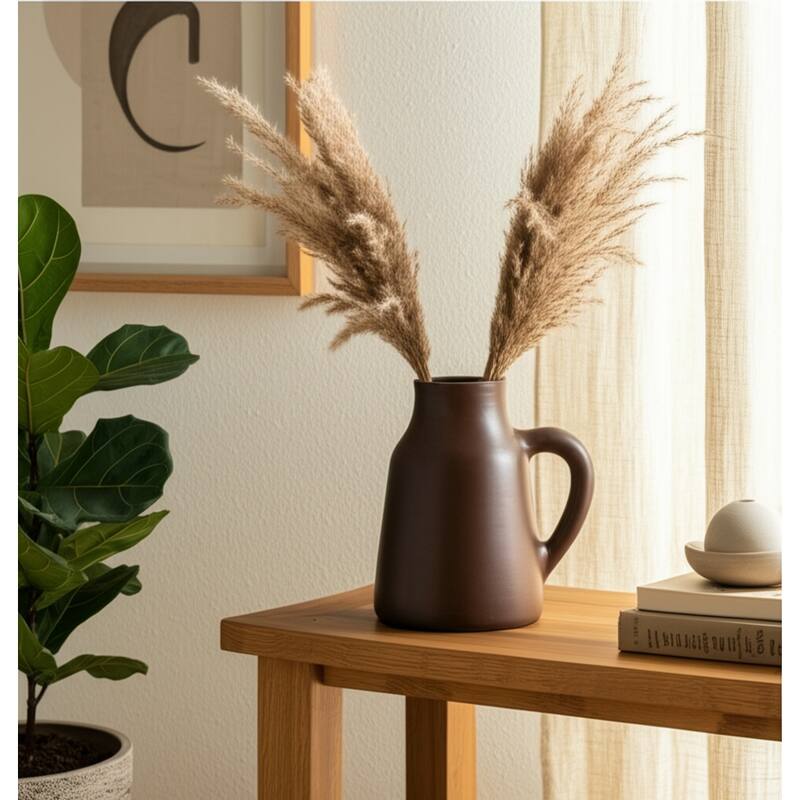 Sagebrook Home Terracotta Vase With Handle - Brown - 8.5" x 6.5" x 8.5"