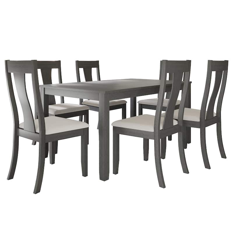 CraftPorch Vintage Style 7-piece Wooden Dining Set - Grey