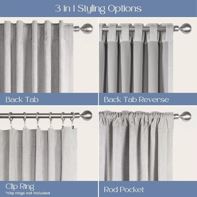Chenille Blackout Back Tab Curtain Pair(2 panels)