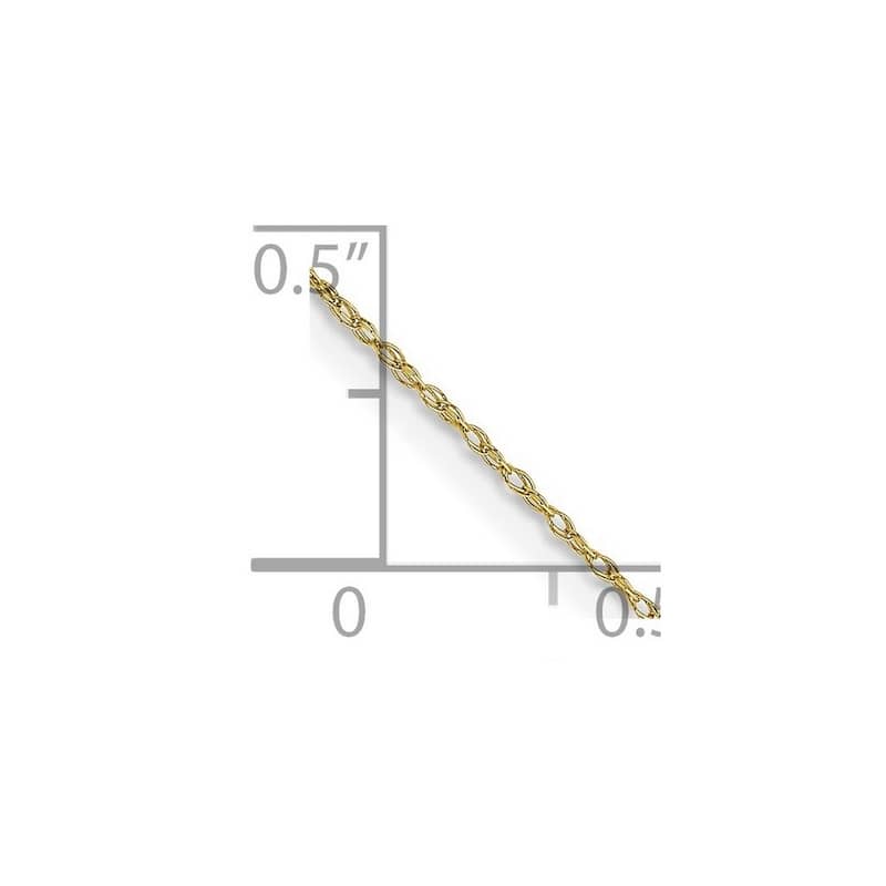 Curata 10k Yellow Gold 0.5mm Carded Cable Rope Chain Necklace (Spring-ring) Options: 16 18 20 24