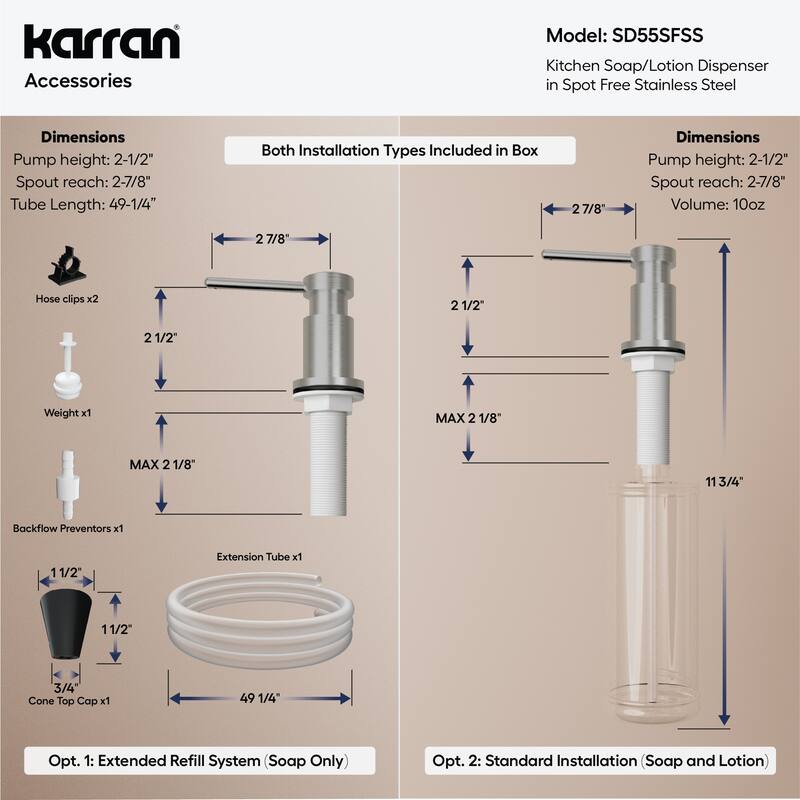 Karran SD55 Kitchen Soap/Lotion Dispenser