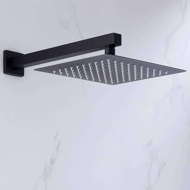 10 Or 12 Inch Rain Shower Head Square Rainfall High Pressure Adjustable Ultra Thin Bathroom Showerhead Stainless Steel