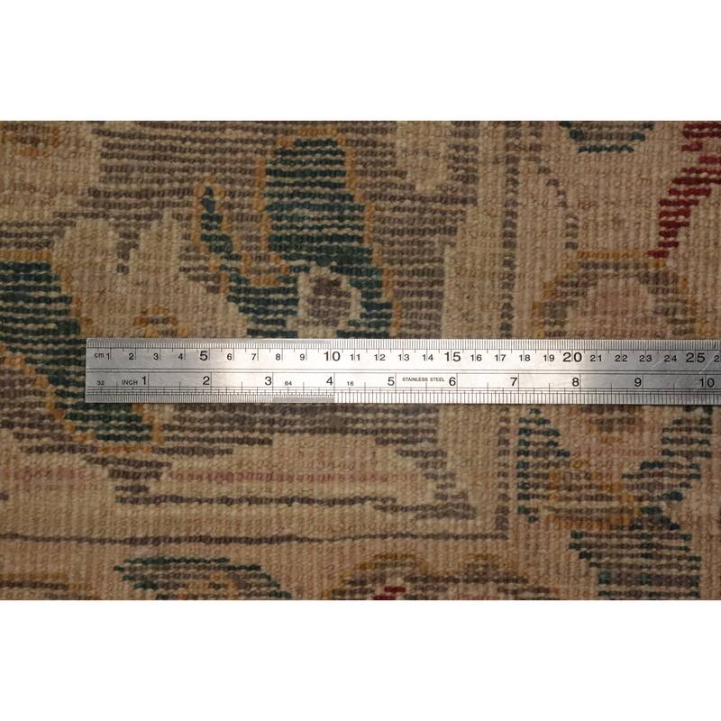 Hand Knotted Oriental 100% Wool Carpet Transitional All-Over Greys & Charcoal Oushak Area Rug - 13' 9'' X 10' 1''