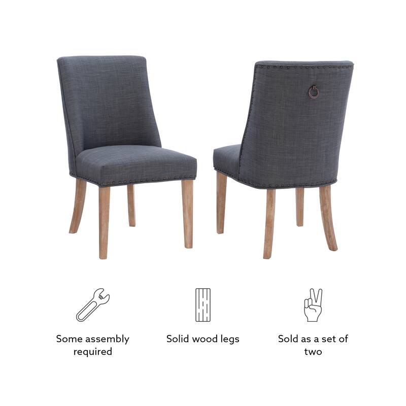 Linon Allard Modern Dining Chairs with Natural Legs (Set of 2)