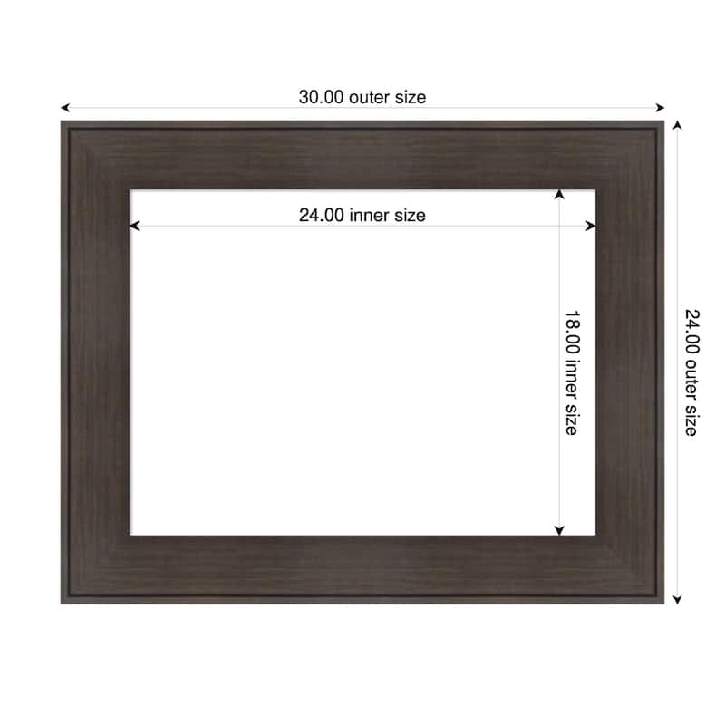 Amanti Art William Rustic Woodgrain Framed Dry Erase Magnetic Board - 30 x 24 in