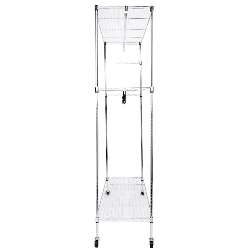 Closet Organizer Garment Rack Clothes Hanger Home Shelf Heavy Duty Chrome