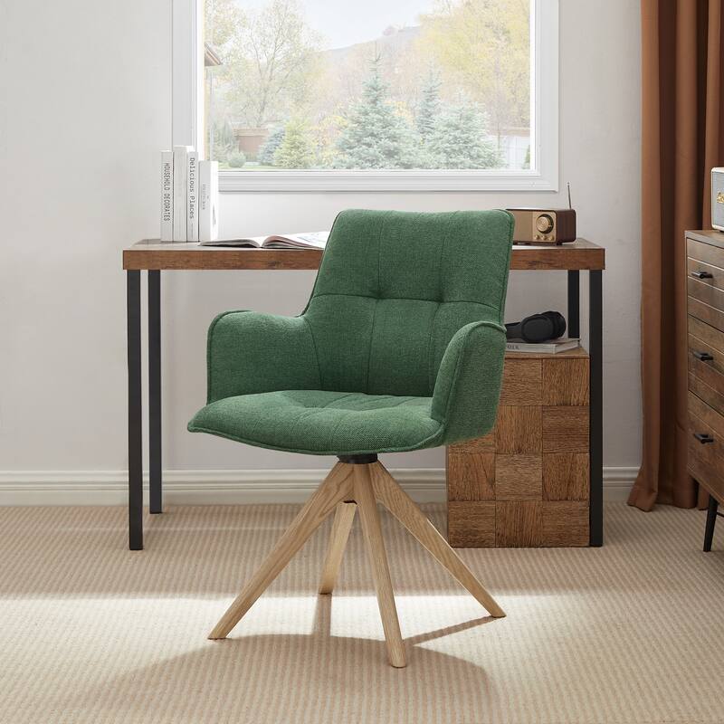 Art Leon Swivel Wood Accent Arm Chair