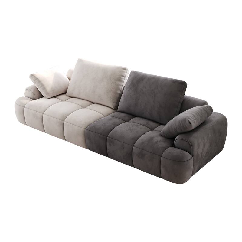 Spacious 3-Seat Suede Couch - Modern Sofa with Eucalyptus Frame, Easy Assembly, Perfect for Living Room