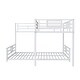 preview thumbnail 15 of 28, Twin over Full Size Metal Bunk Bed Frame with Iron Mesh Decor, L-Shaped Loft Bed with Underneath Platform Bed