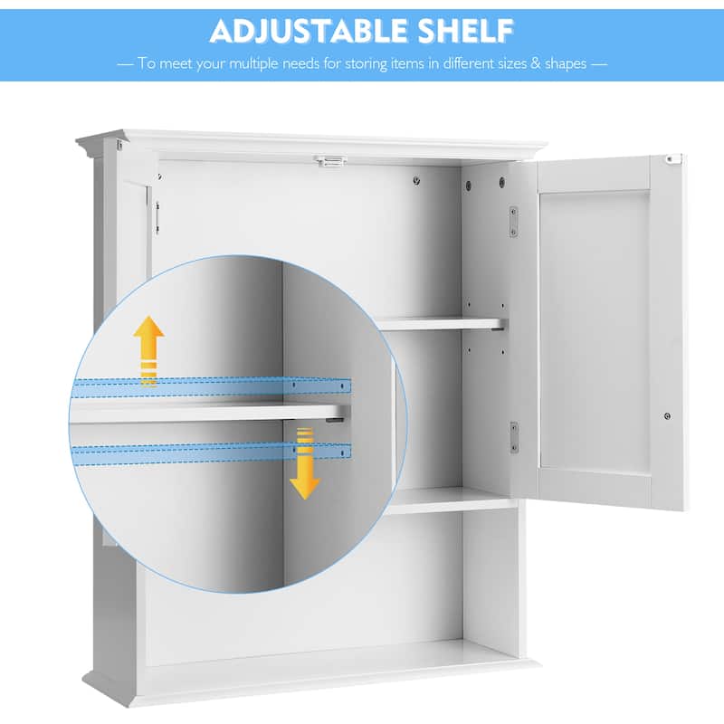 Costway Wall Mount Bathroom Cabinet Storage Organizer Medicine Cabinet