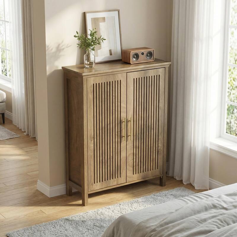 24 Pair Shoe Storage Cabinet With Door And Adjustable Shelves - 5-TIER