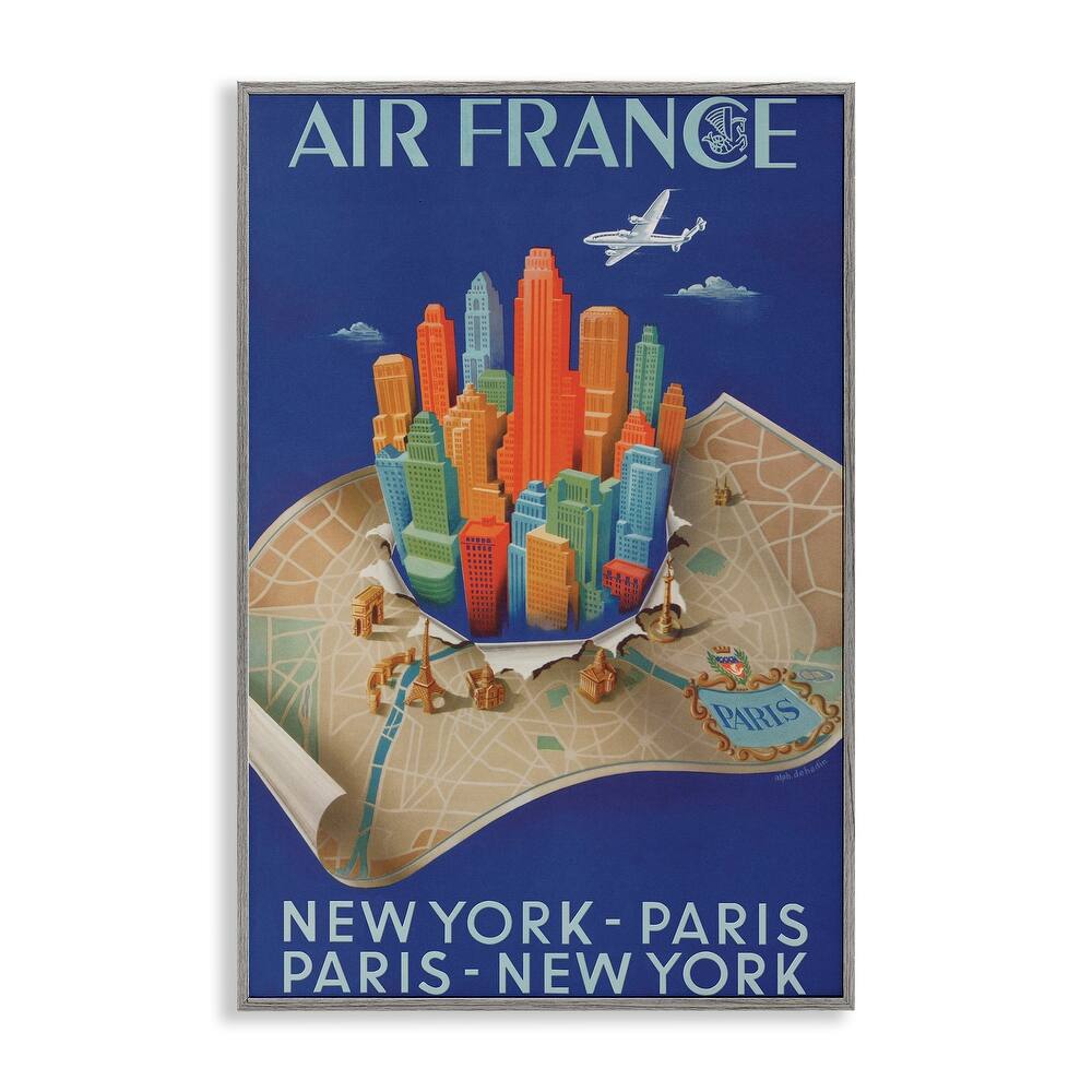 Stupell Air France Vintage Travel Framed Giclee Art Design By Marcus Jules