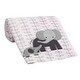 preview thumbnail 3 of 3, Lambs & Ivy Me & Mama Gray/White Elephant on Leaf Print Luxury Nursery Baby Blanket