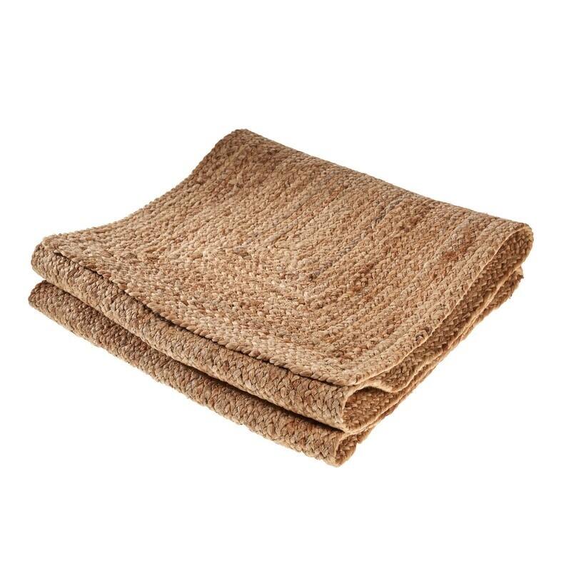 Sevita Jute Solid Placemat, Set of Four, Tan and Natural, 1'1" x 1'7" - 1'-1" X 1'-7"