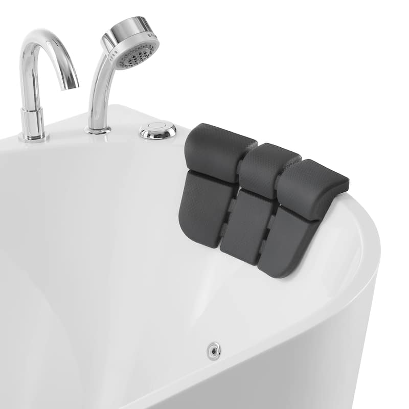 71" X 32" Center Drain Freestanding Whirlpool Bathtub With Faucet