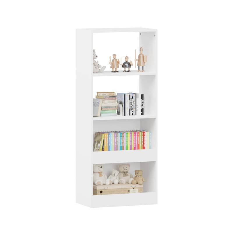 Anmytek White Open Shelf Bookcase Modern Kids Room and Living Room Storage Organizer