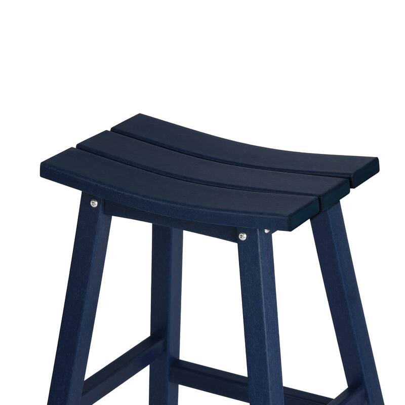 Laguna Hdpe All Weather Outdoor Patio 29" Saddle Seat Bar Stool (Set Of 3)