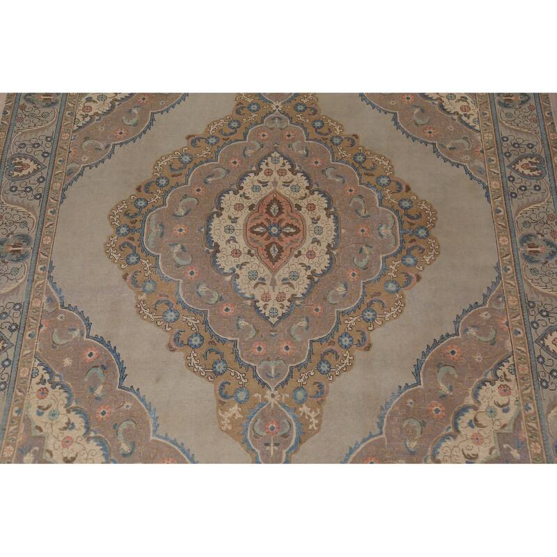 Tabriz Persian Vintage Area Rug Hand-Knotted Wool Carpet - 9'8"x 12'9"