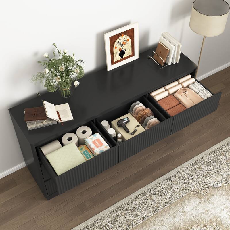 Large Floor Chest of Drawers 9 Drawer Dresser for Bedroom, Freestanding Storage Cabinet Side Table TV Stand