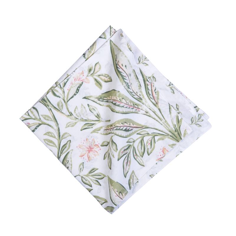 20" x 20" Lana Palms Reversible Graphic Print Machine Washable Napkins Set of 6 - Orange