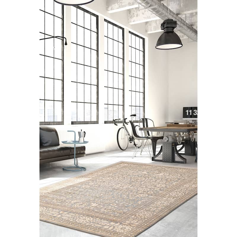 ECARPETGALLERY Hand-knotted Peshawar Oushak Blue Viscose, Wool Rug - 9'0 x 11'10