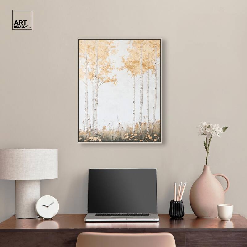 Pale Birch Reverie Canvas by Art Remedy