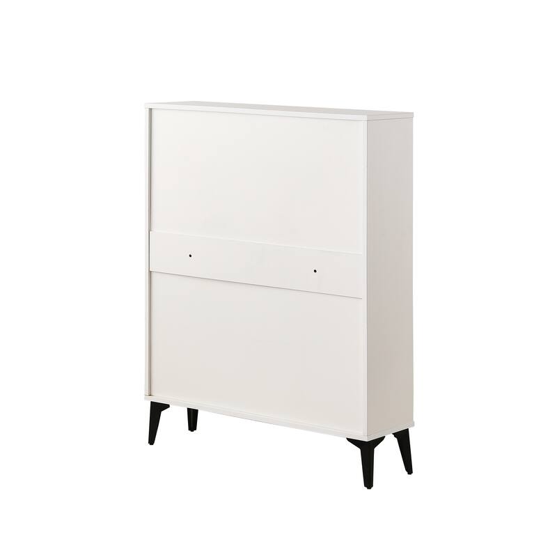 Modern Tipping Bucket Shoe Rack Organizer Cabinet with Adjustable Shelves, Flip Drawers, for Bedroom, Mudroom, Hallway, Porch
