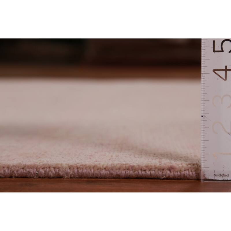 Hand Knotted Oriental 100% Wool Carpet Modern Solid Peach Gabbeh Area Rug - 10' 3'' X 5' 3''